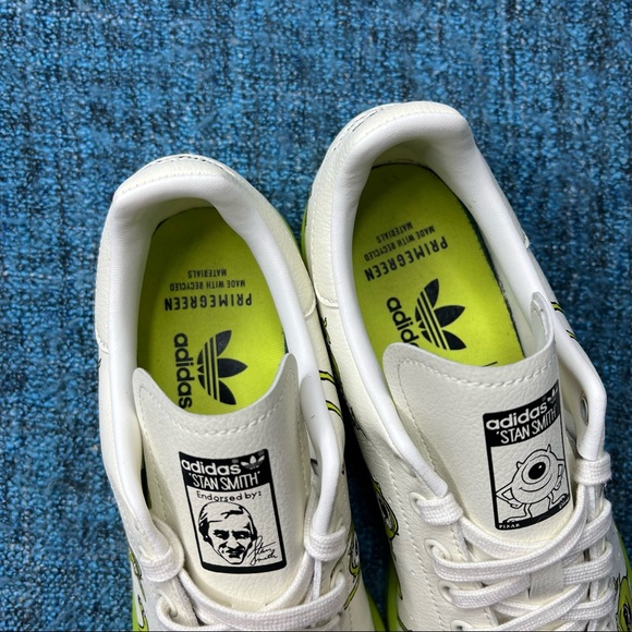 Adidas Stan Smith Monsters Inc Mike Wazowski Sneakers in White Green - Picture 3 of 7